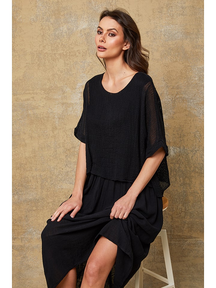 La Compagnie Du Lin Sukienka "Dilla" w kolorze czarnym rozmiar: L