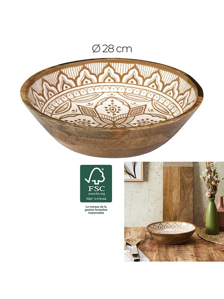 Ethnical Life Miska w kolorze brązowo-beżowym - Ø 28 cm rozmiar: onesize