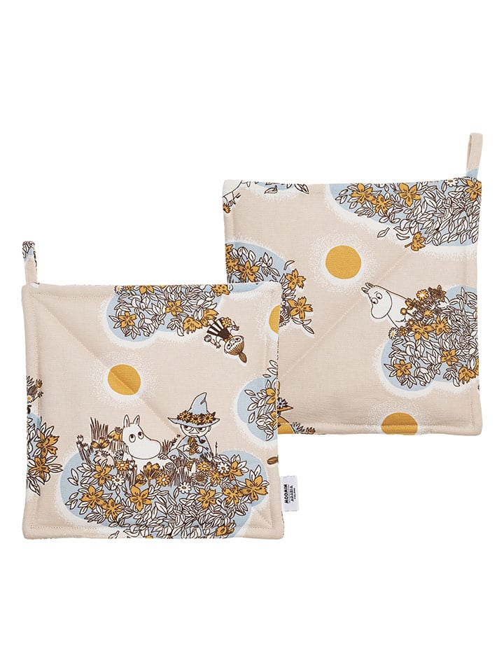 Moomin Łapka kuchenna "Family Time" w kolorze beżowo-żółtym - 22 x 22 cm rozmiar: onesize