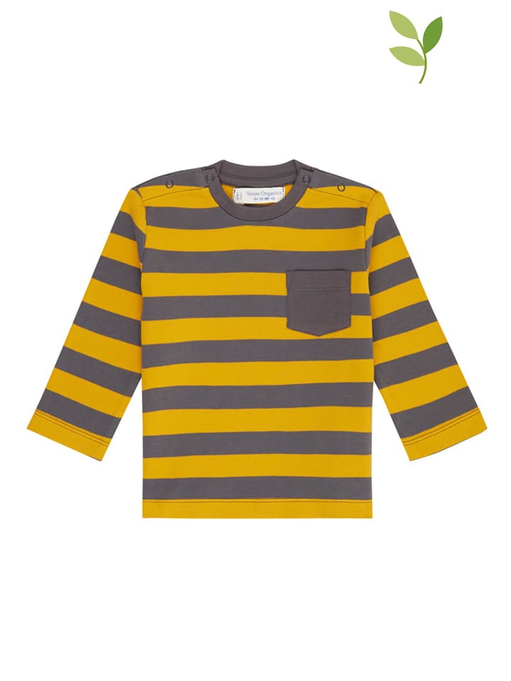 Koszulka "Elan" w kolorze żółto-brązowym