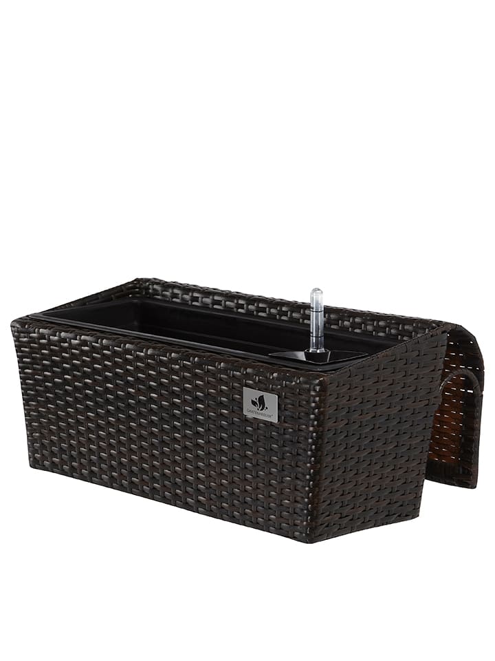 Doniczka w kolorze brązowym z systemem nawadniającym - 52 x 25 x 22 cm