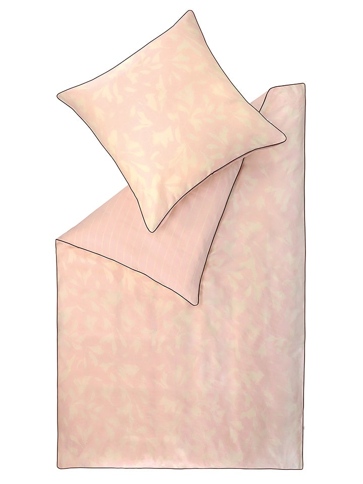 ESPRIT Komplet pościeli satynowej "Noel" w kolorze jasnoróżowym rozmiar: 155x220 cm