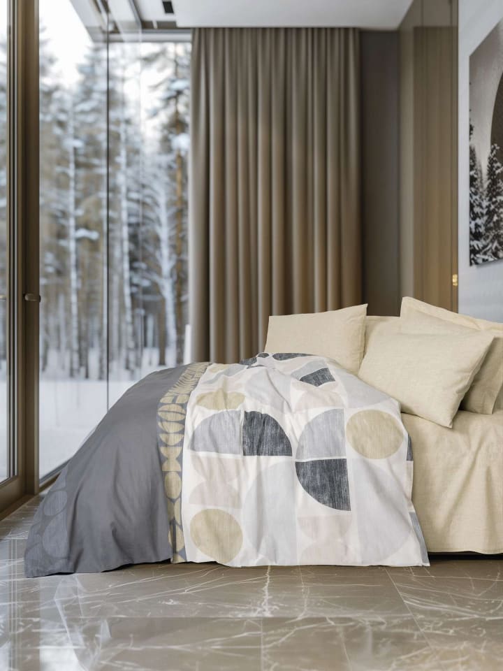 Mijolnir Komplet pościeli renforcé "Formo" w kolorze biało-beżowym rozmiar: 240x220 cm