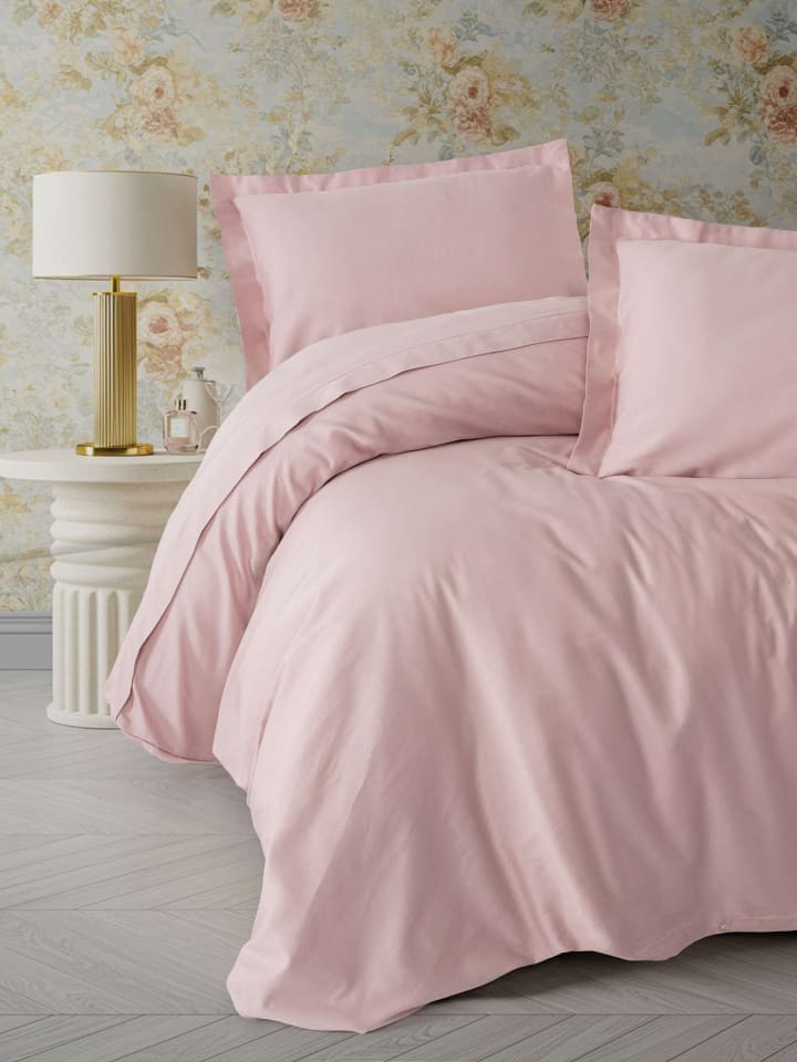 Mijolnir Komplet pościeli satynowej "Elegant" w kolorze jasnoróżowym rozmiar: 200x200 cm