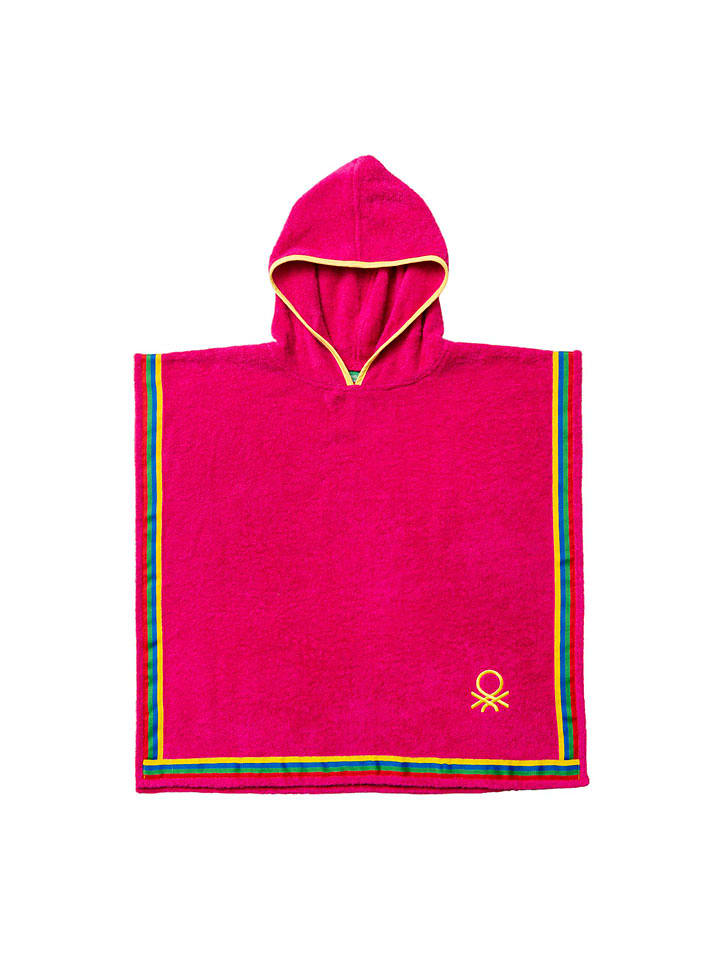 Benetton Ręcznik kąpielowy w kolorze różowym z kapturem rozmiar: 65x65 cm