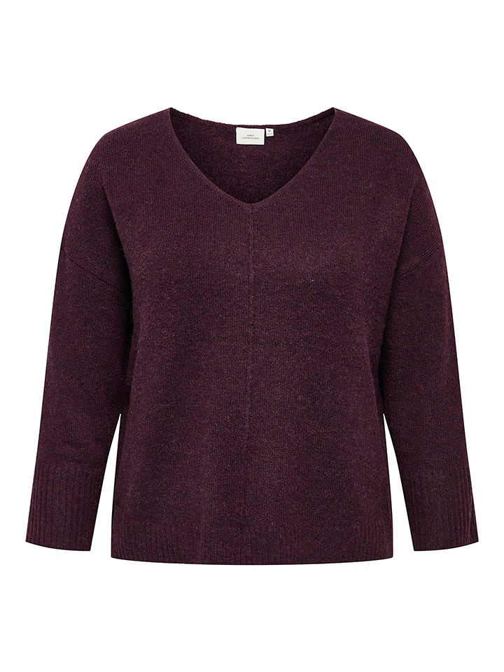 ONLY Carmakoma Sweter w kolorze bordowym rozmiar: 46/48