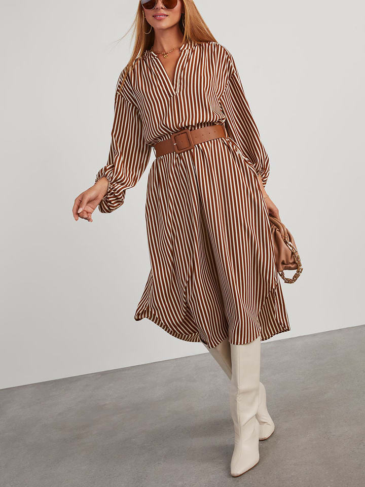 Milan Kiss Sukienka w kolorze brązowo-kremowym rozmiar: S