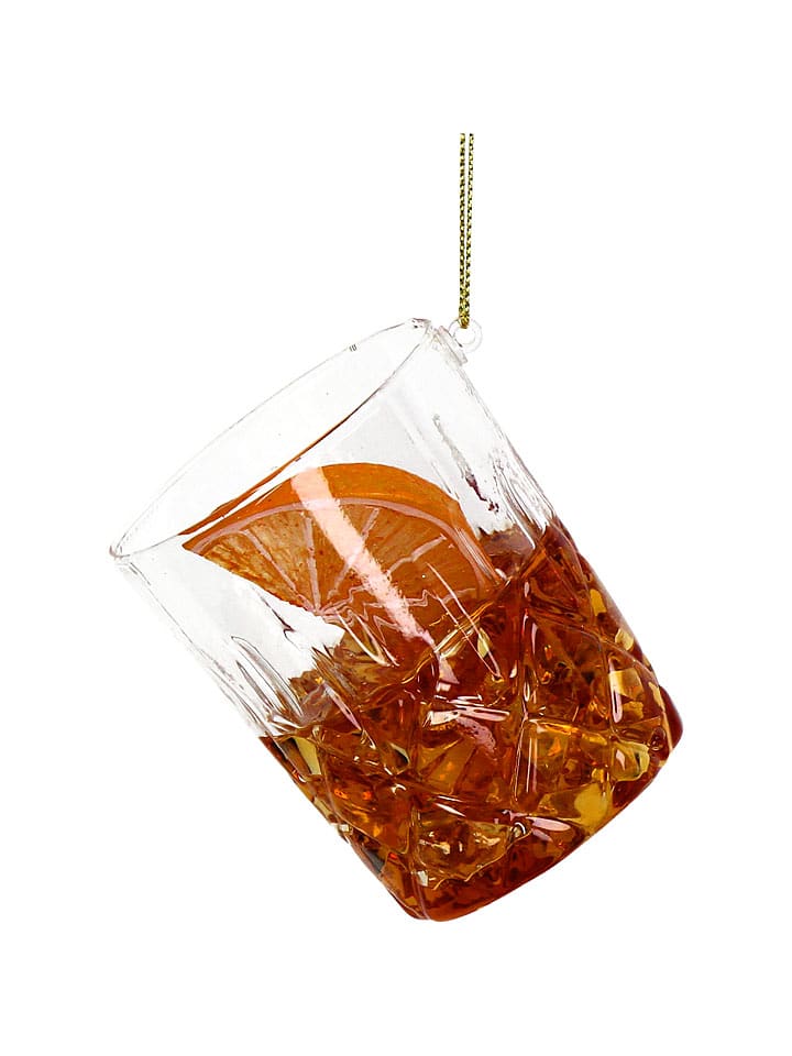 Kersten Ozdoba choinkowa "Cocktail Old Fashioned" w kolorze brązowym - wys. 7,5 cm rozmiar: onesize