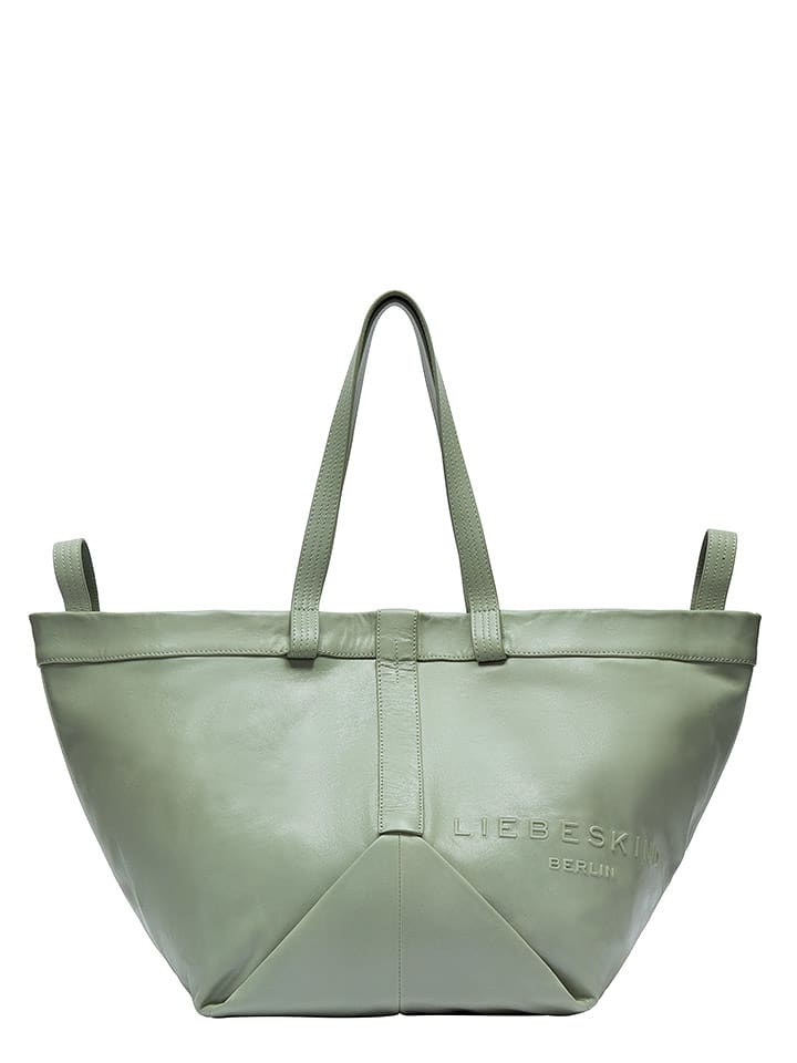 Liebeskind Berlin Skórzany shopper bag w kolorze miętowym - 47 x 34 x 18 cm rozmiar: onesize