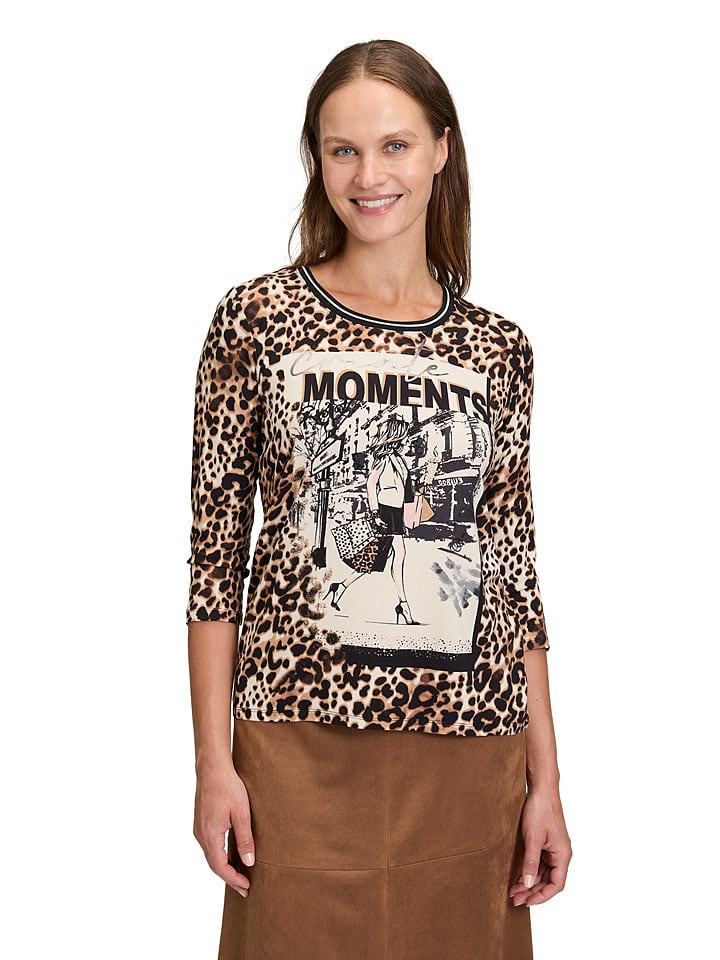 Betty Barclay Koszulka w kolorze karmelowo-czarnym rozmiar: 44