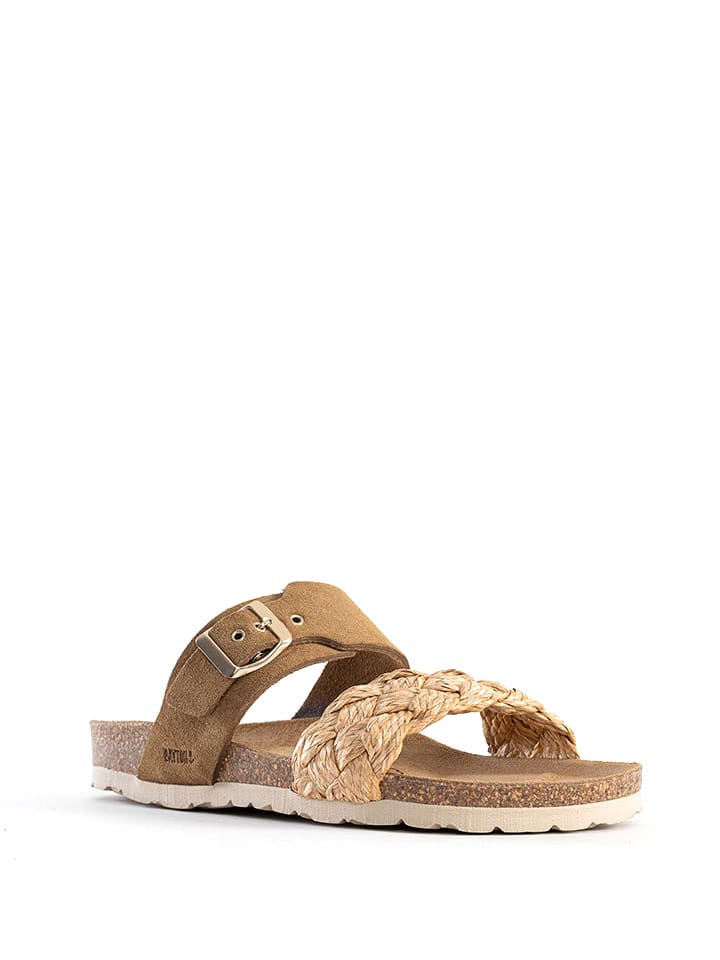 Klapki "Carina" w kolorze jasnobrązowym