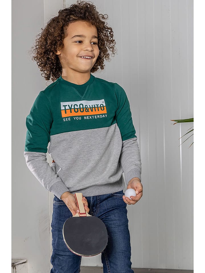 Tygo & Vito Bluza w kolorze ciemnozielono-szarym rozmiar: 146/152