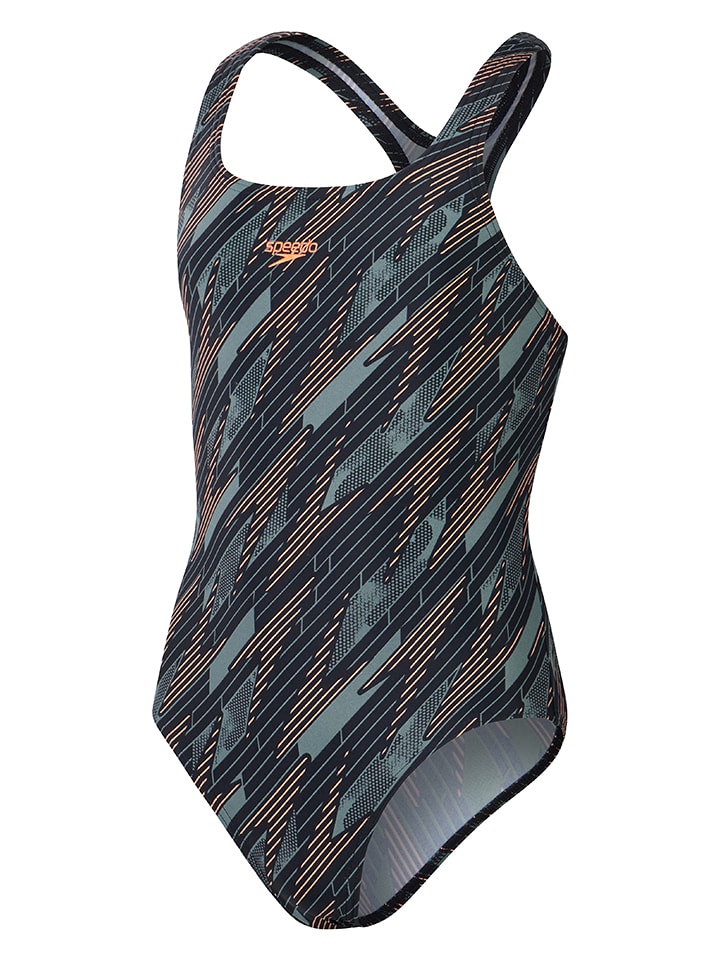 Speedo Strój kąpielowy "Eco" w kolorze czarno-oliwkowym rozmiar: 164