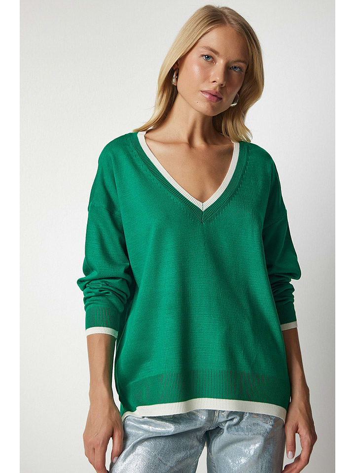 Happiness Istanbul Sweter w kolorze zielonym rozmiar: onesize