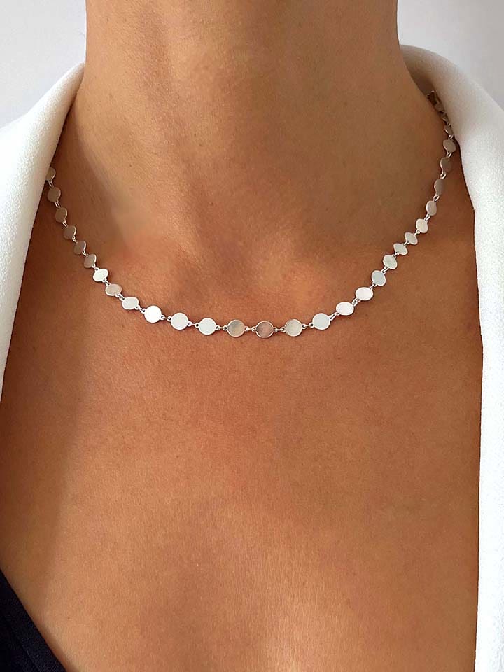 DI GIORGIO Srebrny naszyjnik z elementami ozdobnymi - dł. 40 cm rozmiar: onesize