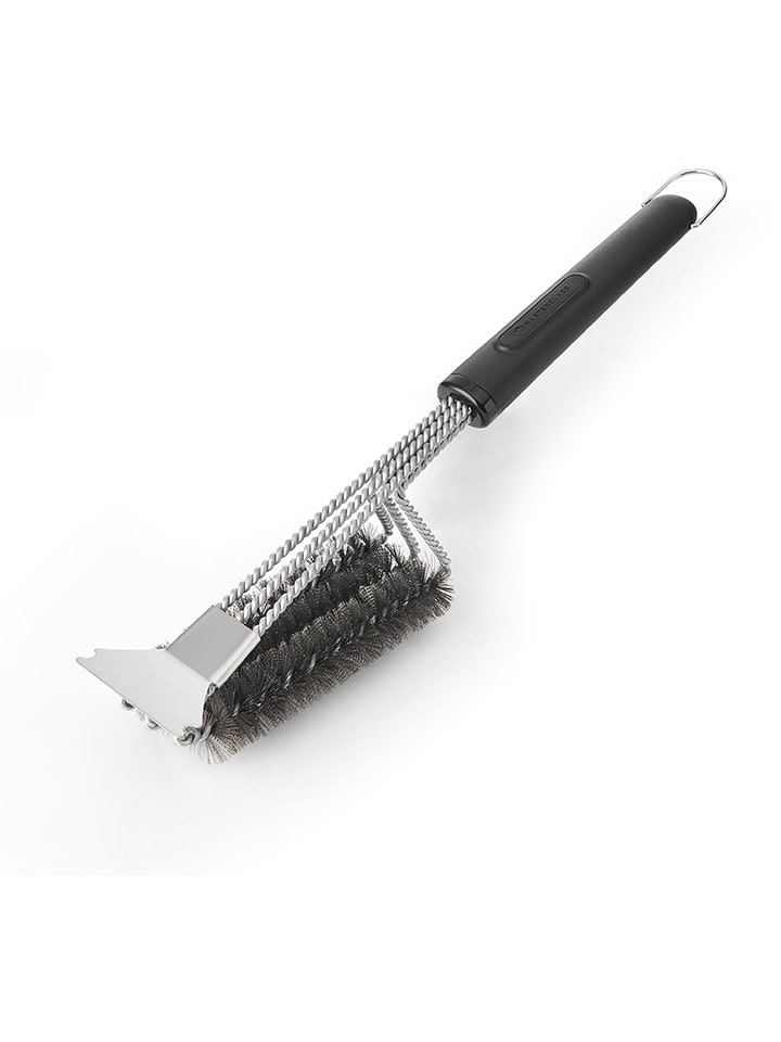 MasterClass Szczotka 2w1 w kolorze srebrno-czarnym do grilla - dł. 39 cm rozmiar: onesize