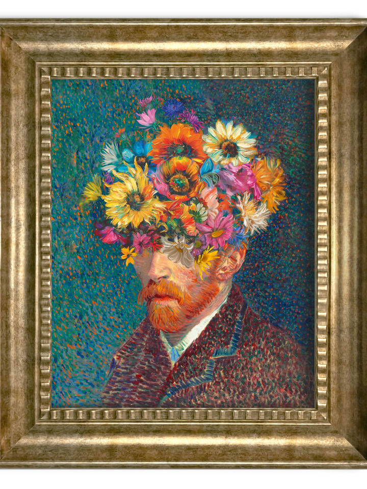 Orangewallz Druk artystyczny "Van Gogh - self portrait" w ramce rozmiar: 40x50 cm