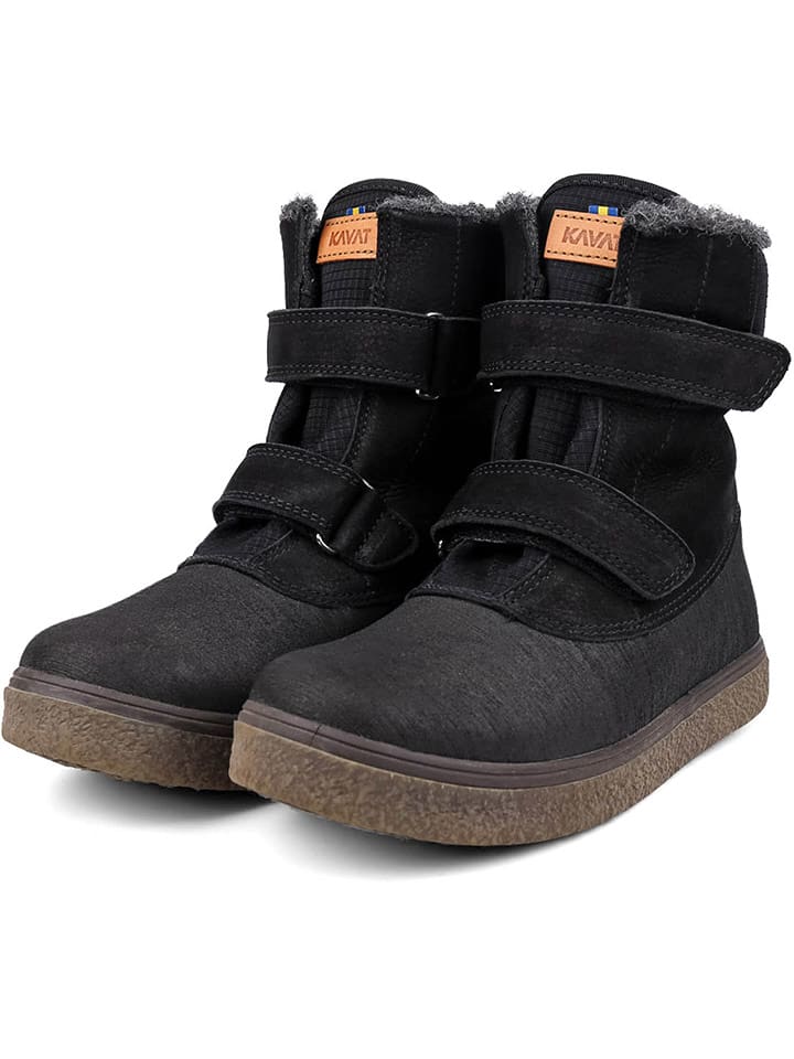 KAVAT Skórzane botki zimowe "Storhogna" w kolorze czarnym rozmiar: 31
