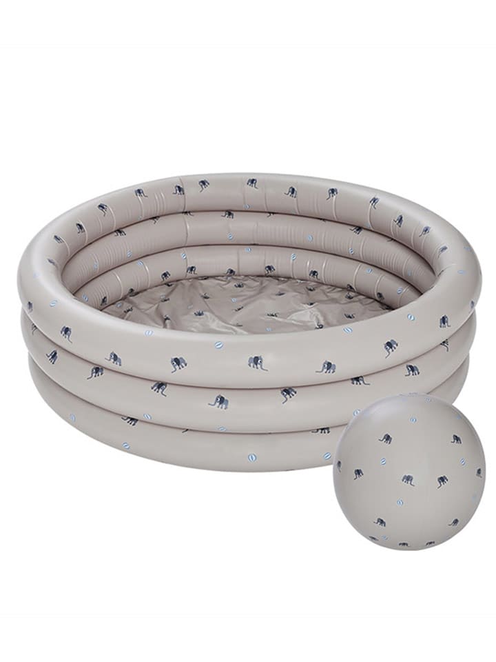 OYOY mini Brodzik "Elephant" w kolorze szarym z piłką - wys. 26 x Ø 120 cm - 3+ rozmiar: onesize