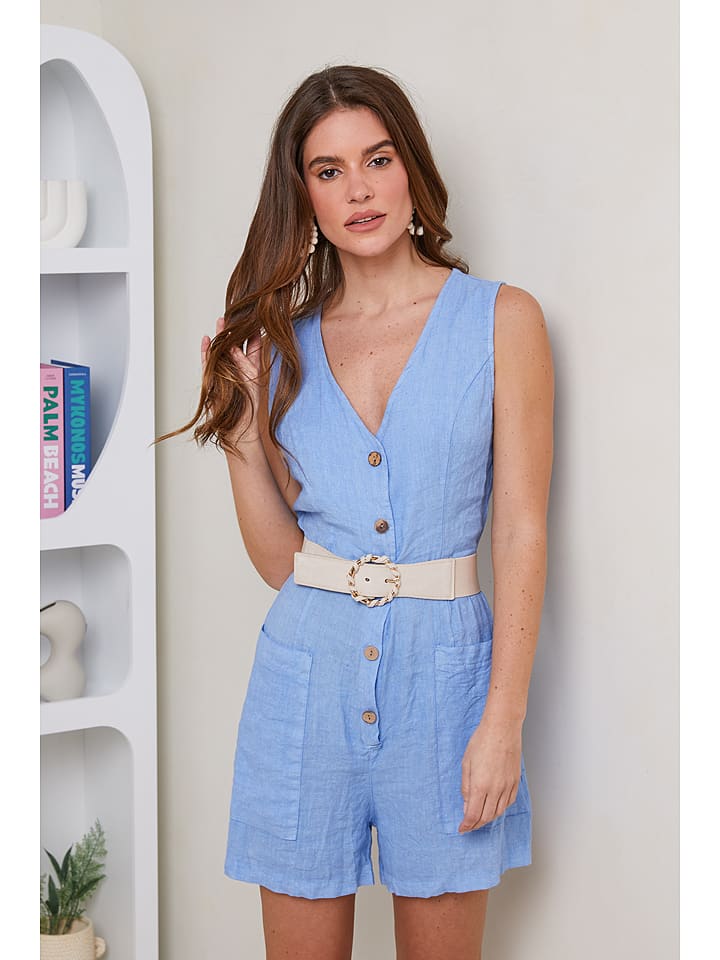 Rodier Lin Lniany kombinezon w kolorze błękitnym rozmiar: L/XL