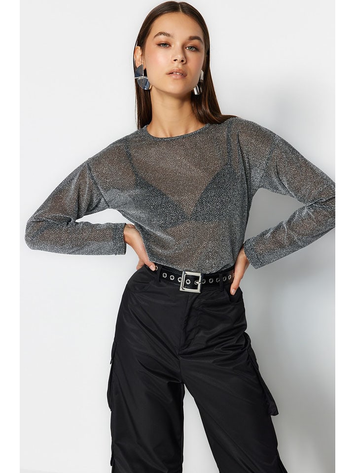 trendyol Bluzka w kolorze antracytowym rozmiar: XL