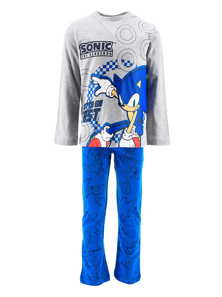 Sonic Piżama "Sonic" w kolorze szaro-niebieskim rozmiar: 104