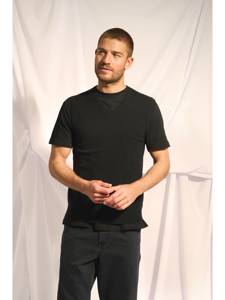 Just Cashmere Kaszmirowy bezrękawnik "Corki" w kolorze czarnym rozmiar: XXL