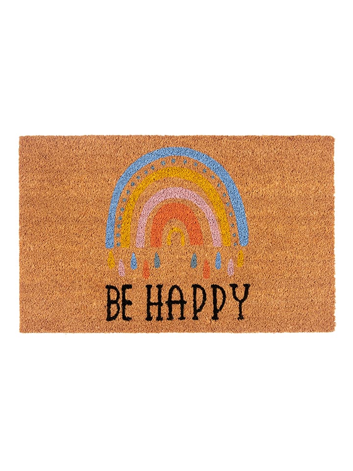 Hanse Home Wycieraczka w kolorze jasnobrązowym ze wzorem z włókna kokosowego rozmiar: 40x70 cm