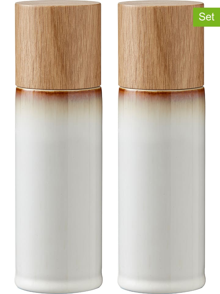 Bitz Młynki (2 szt.) w kolorze kremowym do przypraw - wys. 17 cm rozmiar: onesize