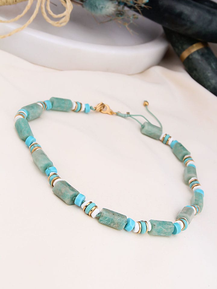 Charlize Pozłacany naszyjnik z kamieniami szlachetnymi - dł. 45 cm rozmiar: onesize