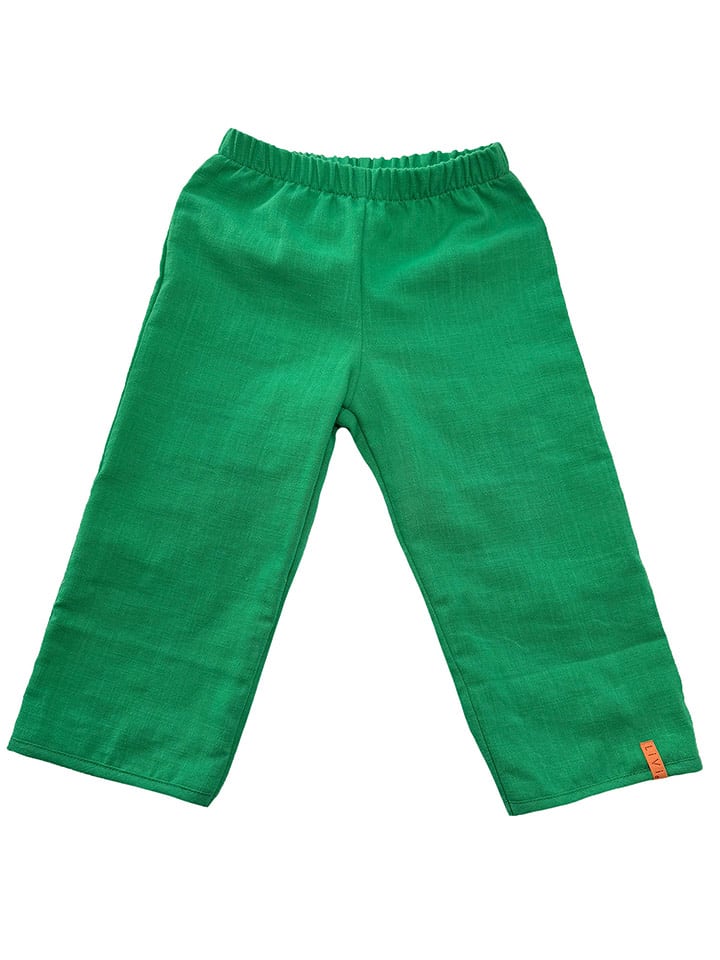 LiVi Muślinowe spodnie w kolorze zielonym rozmiar: 116/122