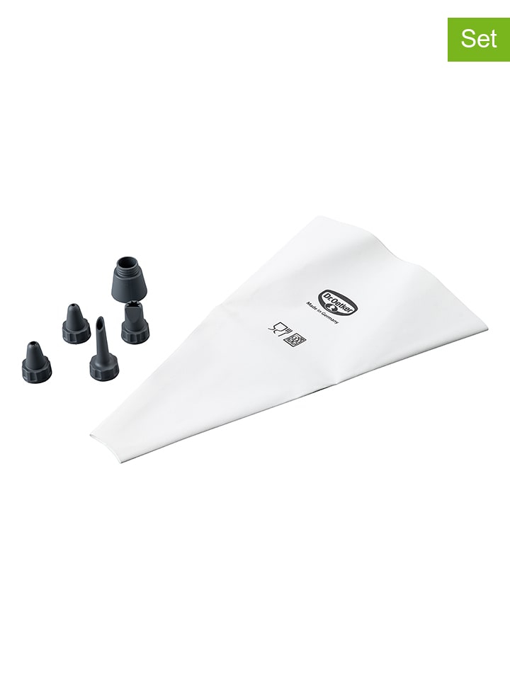 Dr. Oetker Rękaw cukierniczy "Classic" w kolorze biało-szarym - 31 x 18 cm rozmiar: onesize