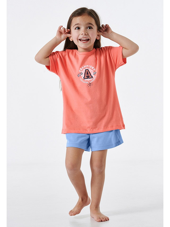 Schiesser Piżama w kolorze pomarańczowo-błękitnym rozmiar: 128