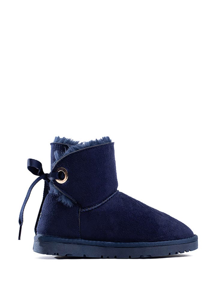 NICEBAY Skórzane botki "Romain" w kolorze granatowym rozmiar: 25