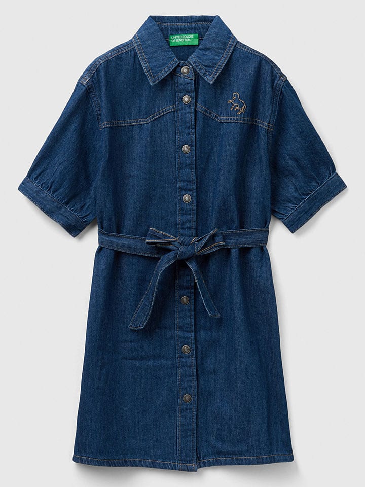 Benetton Sukienka dżinsowa w kolorze granatowym rozmiar: 130