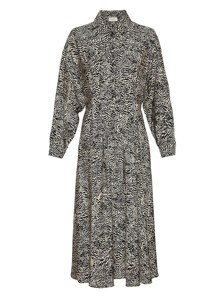 MOSS COPENHAGEN Sukienka "Amabella" w kolorze beżowo-czarnym rozmiar: S