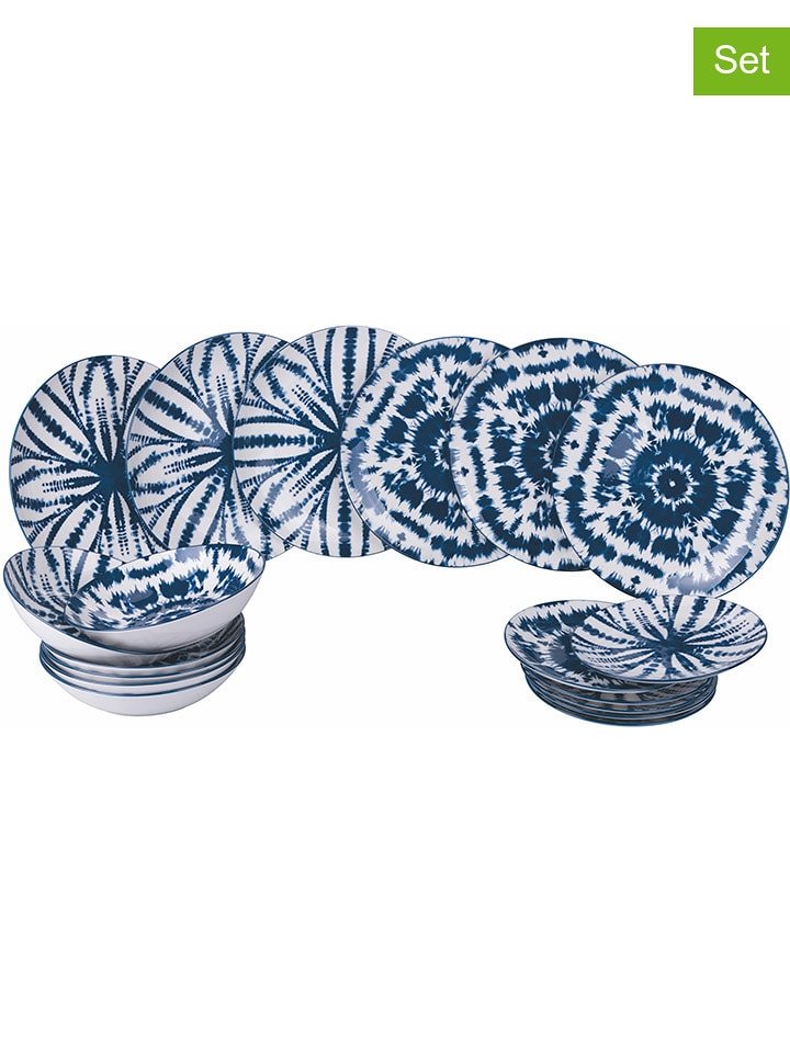 Villa d´Este 18-częściowy zestaw talerzy "The Blue" w kolorze granatowym rozmiar: onesize