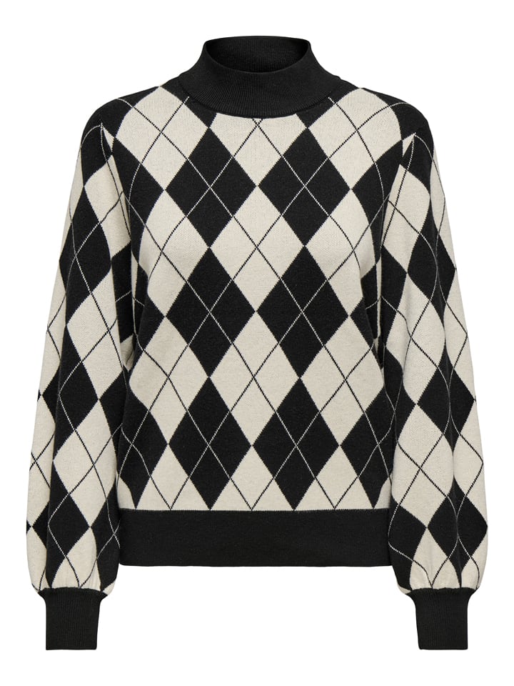 ONLY Sweter w kolorze czarno-białym rozmiar: M