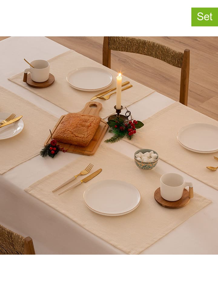 Mint Rugs Podkładki stołowe (2 szt.) "Christmas Evolet" w kolorze beżowym - 50 x 40 cm rozmiar: 50x40 cm