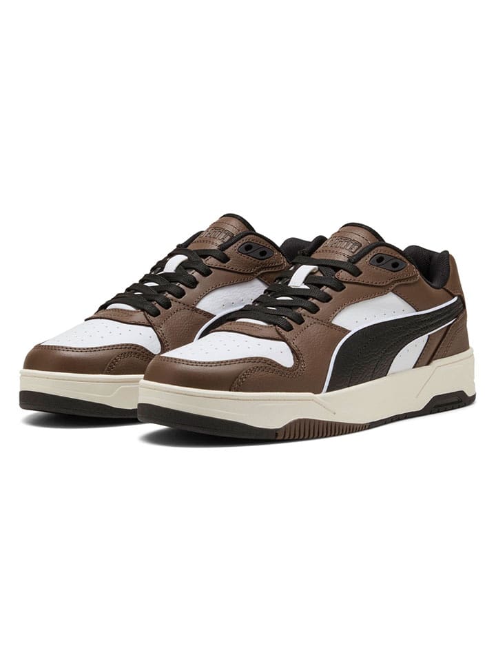 Puma Skórzane sneakersy "RBD Break" w kolorze biało-brązowym rozmiar: 44,5