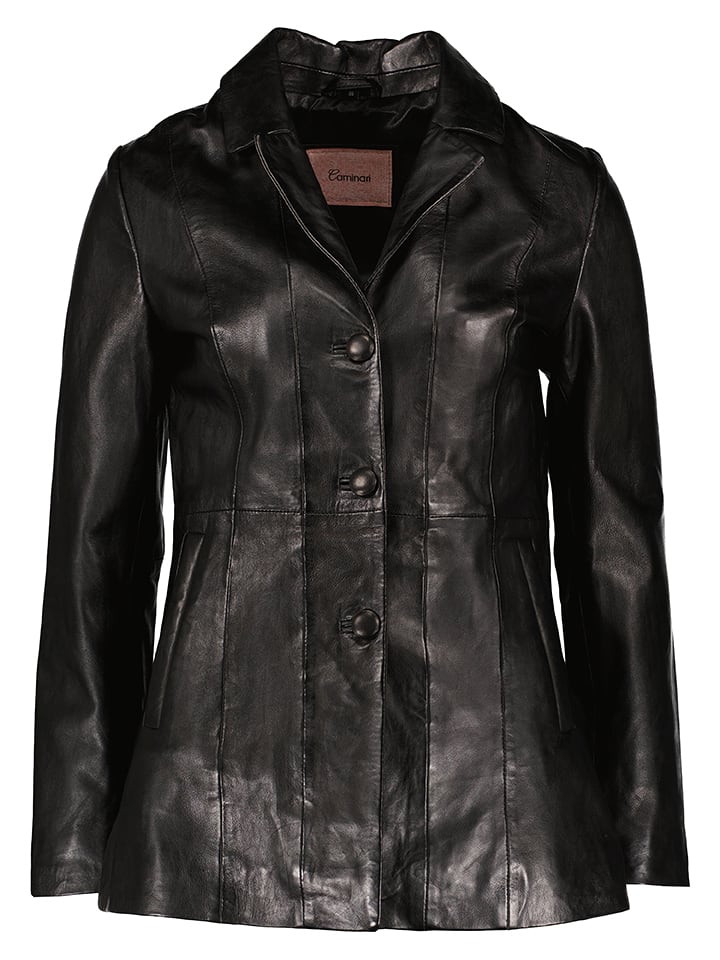 Caminari Skórzana kurtka "Chance" w kolorze czarnym rozmiar: 48