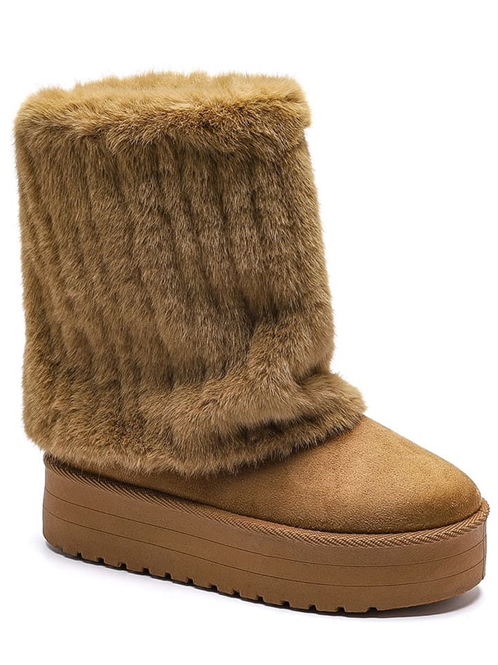 C'M Botki zimowe w kolorze jasnobrązowym rozmiar: 38