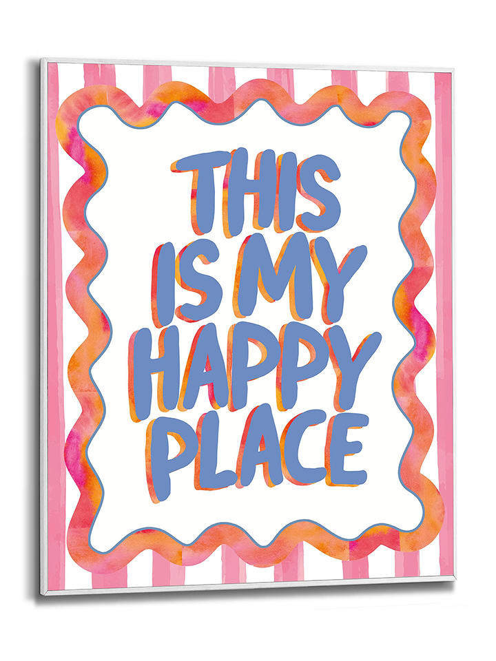 Orangewallz Druk artystyczny "This is my happy place" w ramce rozmiar: 40x50 cm