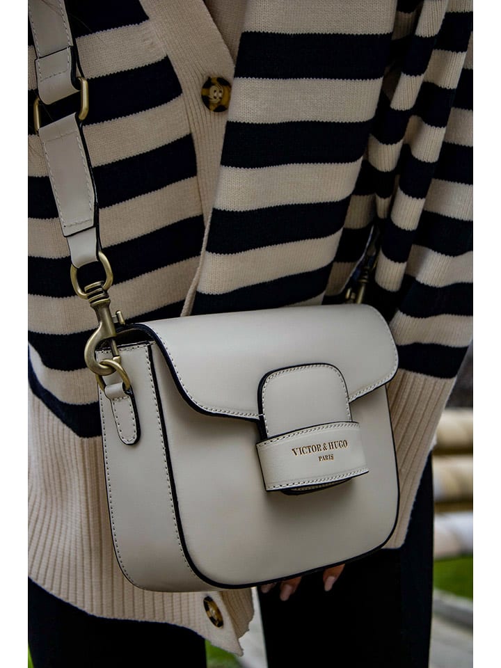 Victor & Hugo Paris Skórzana torebka "Elaine" w kolorze białym - 26 x 16 x 6 cm rozmiar: onesize