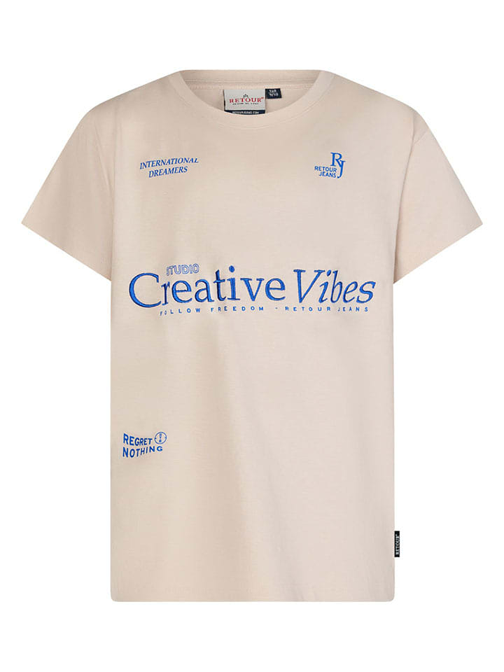 Retour Koszulka "Randy" w kolorze beżowym rozmiar: 134/140