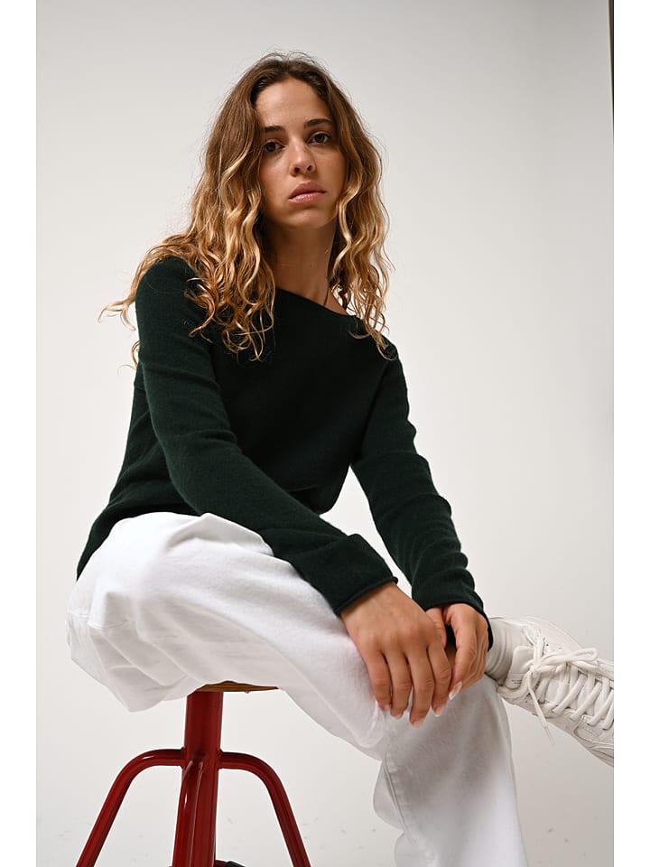 AUTHENTIC CASHMERE Kaszmirowy sweter "Criou" w kolorze ciemnozielonym rozmiar: L