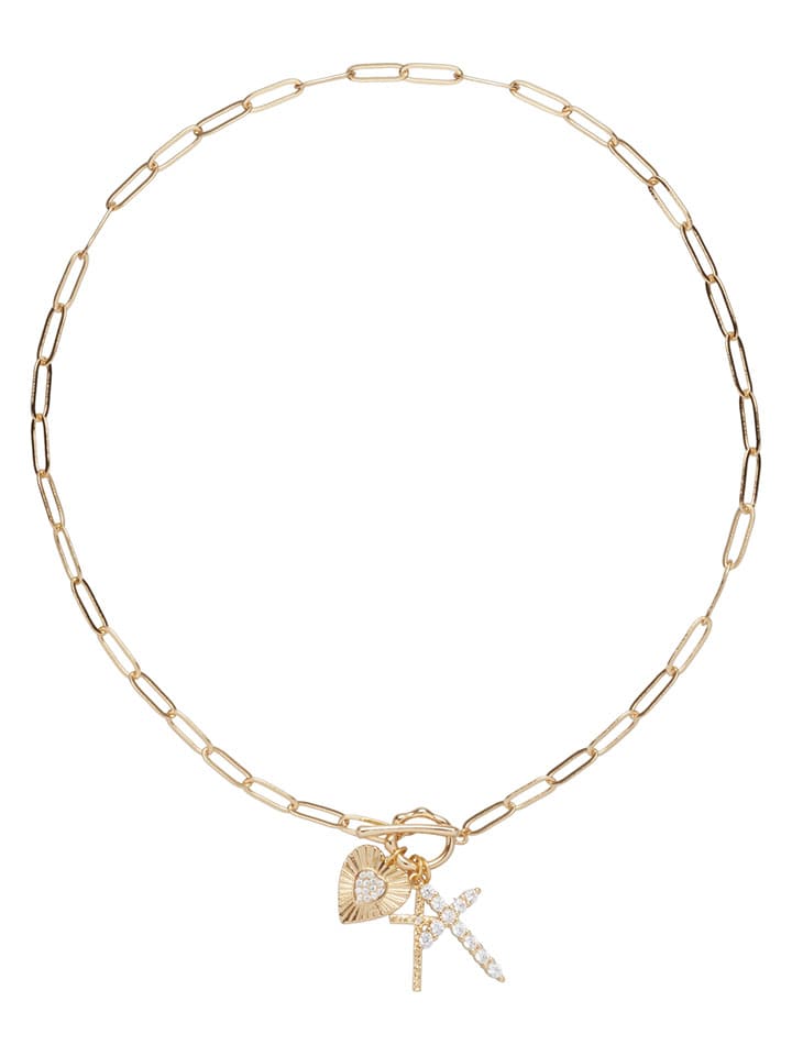 U.S. Polo Assn. Pozłacany naszyjnik z kamieniami ozdobnymi - dł. 42 cm rozmiar: onesize