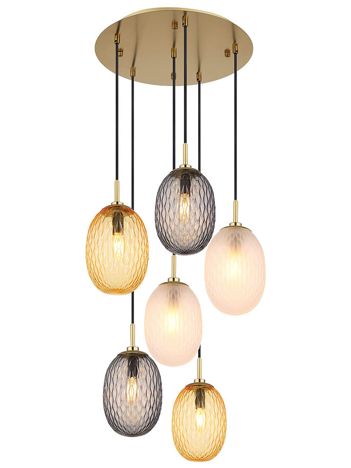 Globo lighting Lampa wisząca "Devin" w kolorze złoto-szarym - Ø 47 cm rozmiar: onesize