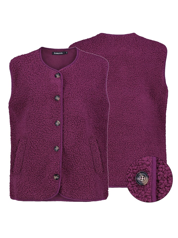 Sublevel Kamizelka pluszowa w kolorze fioletowym rozmiar: S/M