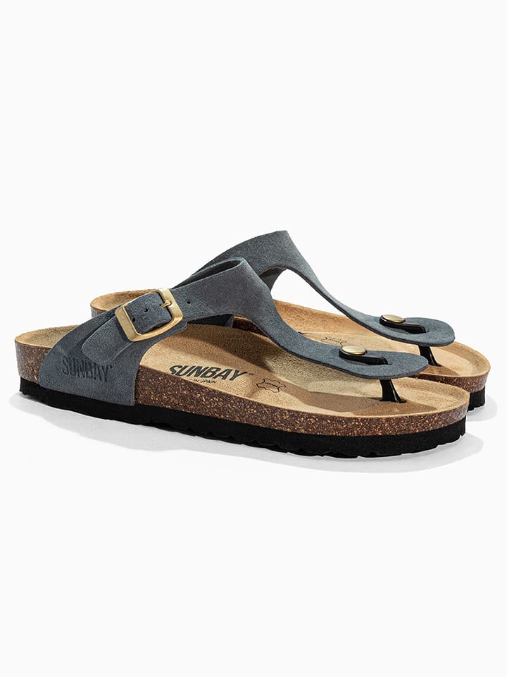 Sunbay Skórzane japonki "Camelia" w kolorze szarym rozmiar: 37